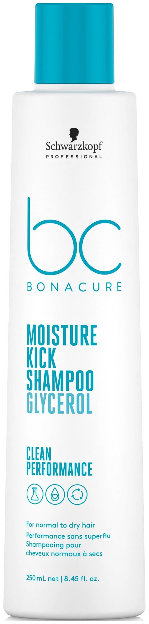 Schwarzkopf Professional, Bonacure, Glycerol Moisture Kick, Увлажняющий шампунь для нормальных до сухих волос, 250мл