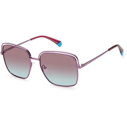 фото Солнцезащитные очки polaroid, квадратные, оправа: металл, с защитой от уф, поляризационные, фиолетовый