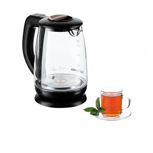 Чайник электрический Redmond RK-G233S 17л 2200Вт черный корпус стекло 567000₽