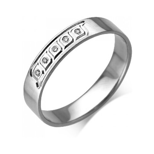 PLATINA jewelry Обручальное кольцо из белого золота с бриллиантом 01-1199-00-101-1120-30, размер 16