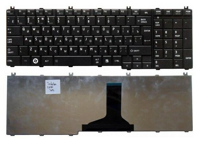 Клавиатура для ноутбука Toshiba MP-09N16SU-528 черная 1040₽