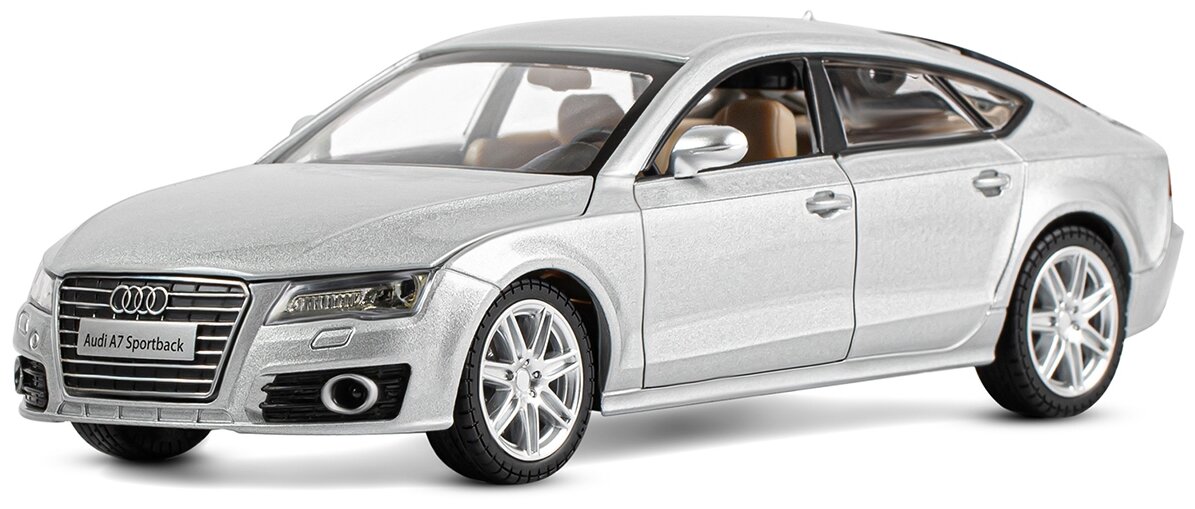 Машинка металлическая 1:24 Audi A7, серебряный - Автопанорама [JB1251020]