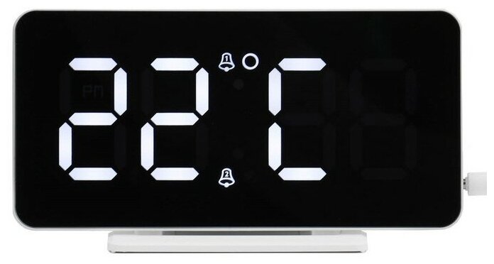 Часы электронные настольные с будильником, календарём, термометром 15.1 х 1.3 х 7.5 см - фотография № 3