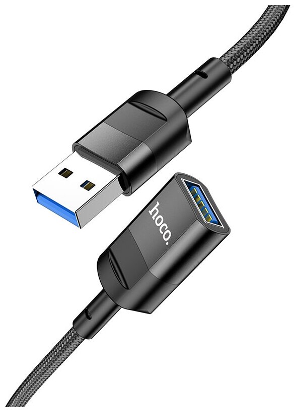 USB удлинитель с USB-A (папа) на USB-A (мама), 1.2 m, USB 3.0, HOCO, U107, черный