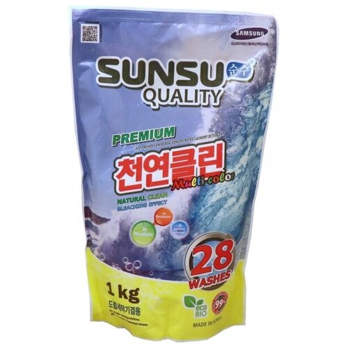 Стиральный порошок Sunsu-q, концентрированный, для стирки цветного белья,1 кг Sunsu-q 7311875 .