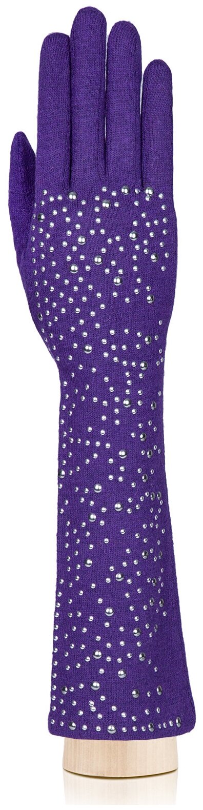 Перчатки LABBRA демисезонные, шерсть, подкладка, размер 7, фиолетовый