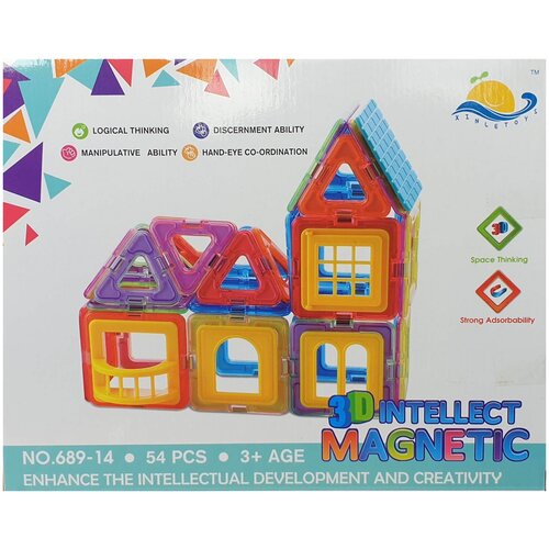 Конструктор Xinletoys 3D Intellect Magnetic 689-14, 54 дет.