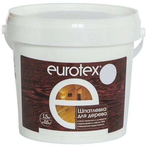 Шпатлевка EUROTEX для дерева, орех, 1.5 кг