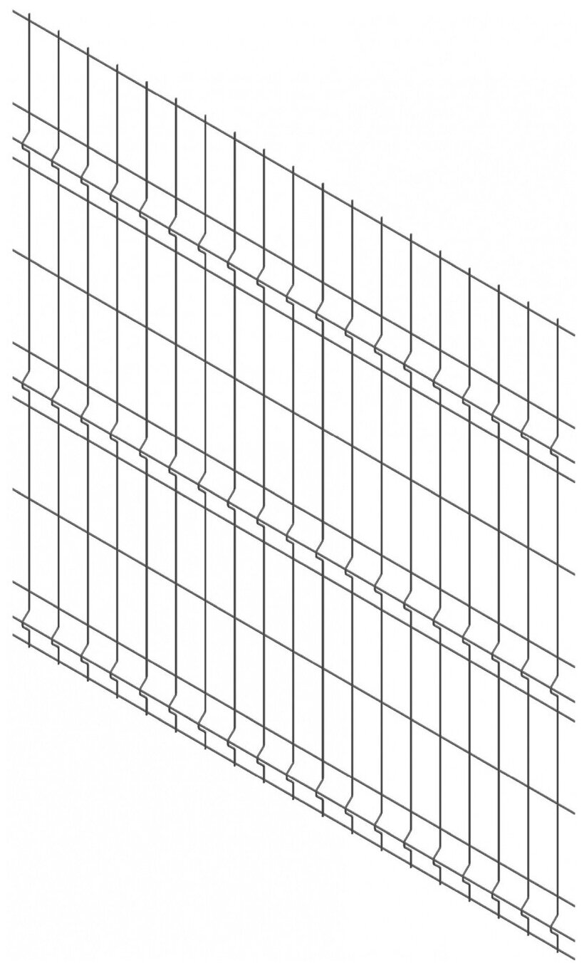 3D сетка для забора 2640х1800 мм., Секция заборная, 3Д Панель ограждение Zn, d3/4 мм. - фотография № 1