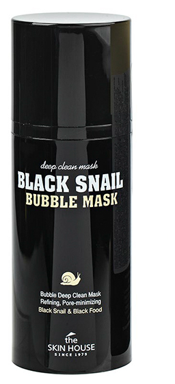 Кислородная очищающая маска с муцином черной улитки The Skin House Black Snail Bubble Mask, 100мл - фото №12