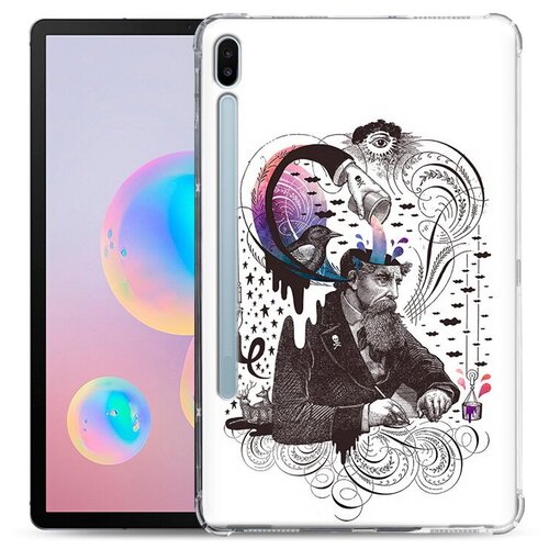 Чехол задняя-панель-накладка-бампер MyPads абстракция думающий мужчина для Samsung Galaxy Tab S6 10.5 SM-T860/T865 противоударный