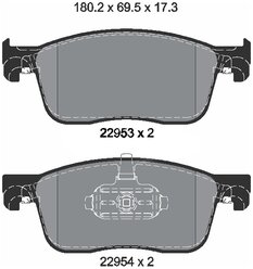 Дисковые тормозные колодки передние Textar 2259301 для Citroen, Toyota, Peugeot (4 шт.)