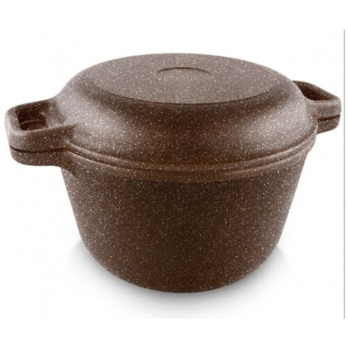 Казан с крышкой-сковородой НМП ''Каменная'' Балтик браун 7л (176870)