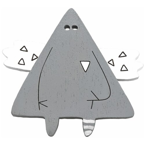 Брошь Проект ХлЭб, дерево, серый