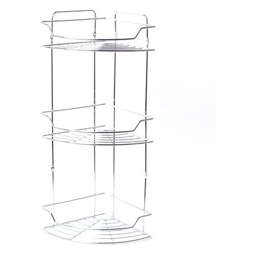 Полка для ванной 3-ярусная угловая Besser BS 0435E (29,5х22х58 см) из хромированной стали