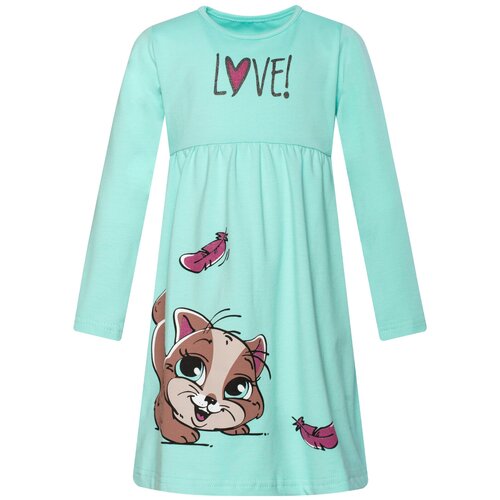 фото Платье для девочки, длинный рукав,утенок пл-741, цвет лед