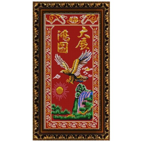 Рисунок на ткани Конёк (бисер), Летящий орел, 25*45 см (9876)