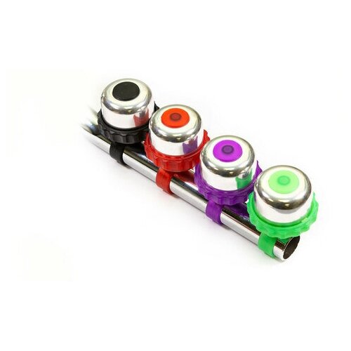 фото Звонок механический шестерёнка d 48мм алюминий-пластик серебристо-черный trix