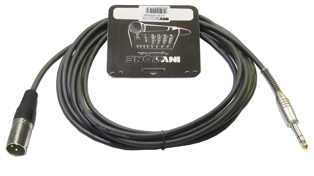 Кабель акустический Jack(M)-XLR(M) Invotone ACM1005S/BK 5 м.