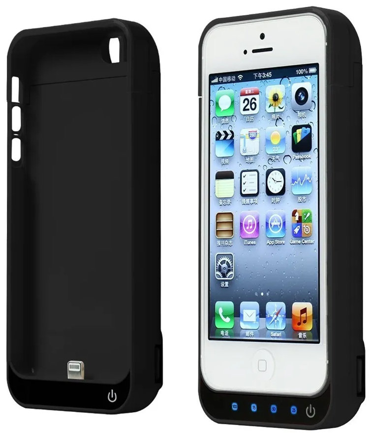 Чехол-аккумулятор с Power Bank для iPhone 5 / 5S / 5SE, 4200 мАч, встроенный USB для раздачи питания