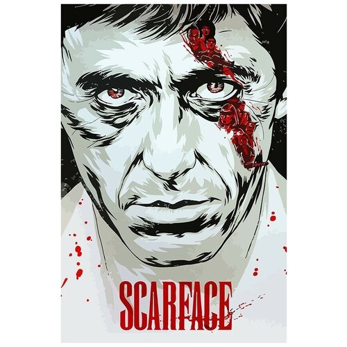 Картина по номерам на холсте Фильм Лицо со шрамом Scarface Тони Монтана - 6656 В 60x40 картина по номерам на холсте фильм лицо со шрамом scarface тони монтана 6653 в 60x40