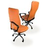 Чехол на мебель для компьютерного кресла гелеос 530М, размер М, кожа, светло-коричневый - изображение