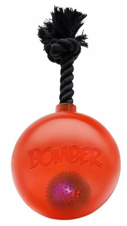 Игрушка для собак HAGEN Мяч светящийся с ручкой, черный, 17 см - фотография № 2