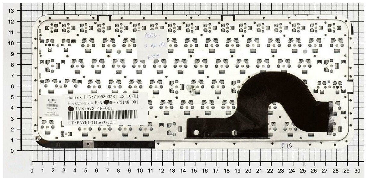 Клавиатура для ноутбука HP 600266-251 черная с серой рамкой
