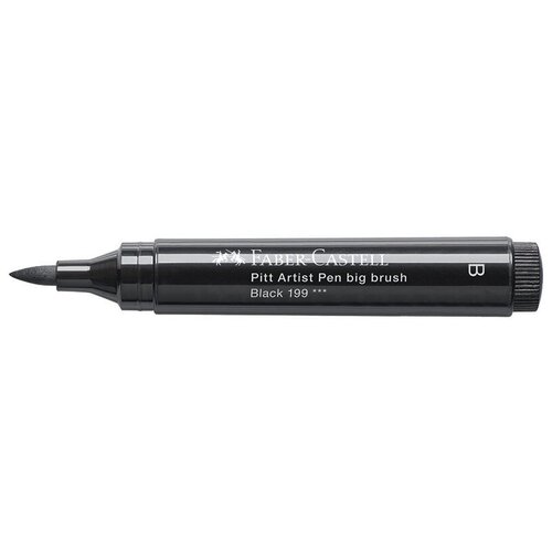 Faber-Castell Ручка капиллярная Pitt Artist Pen Big Brush, 3мм, 1 шт. ручка капиллярная faber castell pitt artist pen big brush 3мм кистевая цвет 199 черный 167699