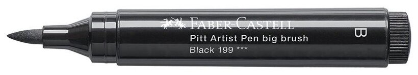 Ручка капиллярная Faber-Castell Pitt Artist Pen Big Brush цвет 199 черный, 3 мм, пишущий узел кисть