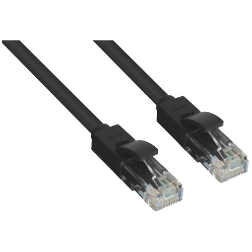 Кабель LAN для подключения интернета GCR cat5e RJ45 UTP 3м патч-корд patch cord шнур провод для роутер smart TV ПК черный литой кабель lan для подключения интернета gcr cat5e rj45 utp 0 7м патч корд patch cord шнур провод для роутер smart tv пк черный литой