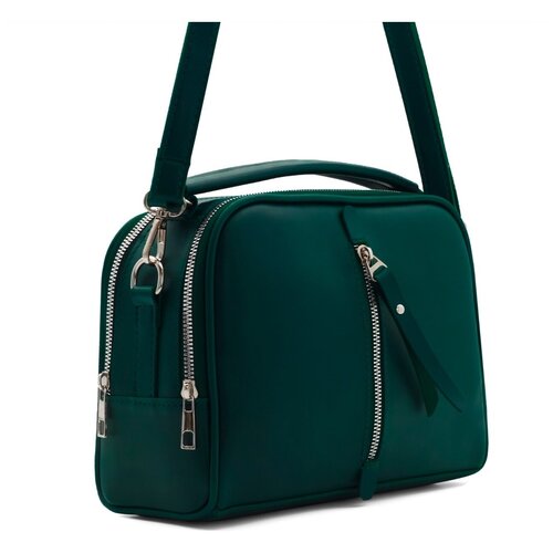 Сумка женская молния квадрат зеленая BARBARISbags