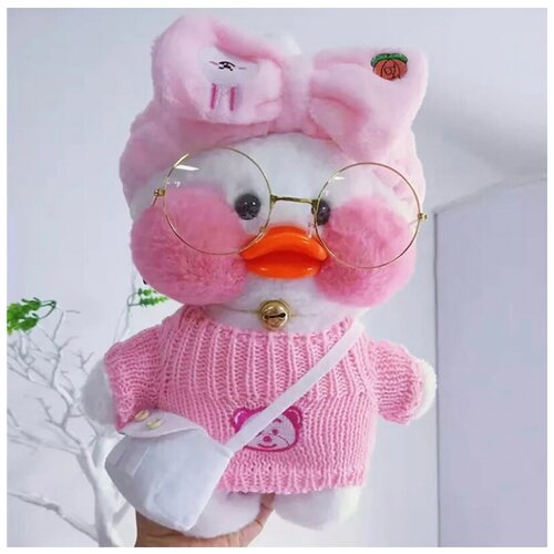 Премиум Утка в розовой одежде, уточка мягкая игрушка Лалафанфан Lalafanfan lalafanfan Лалафан kidspresent + Фирменный пакет