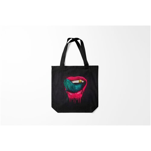 фото Сумка-шоппер / 40х40 см / популярные иллюстрации / губы ядовитый поцелуй burnettie
