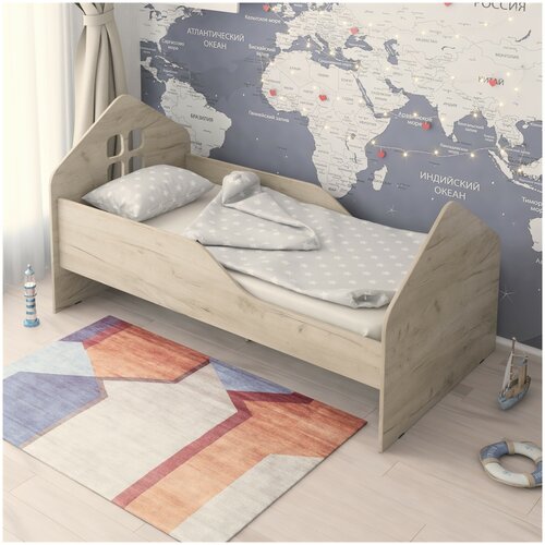 Кровать подростковая Baby Master Avani 160х80 дуб крафт серый