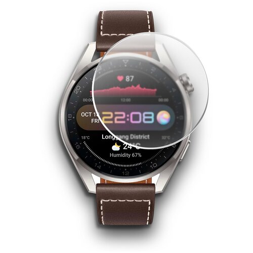 Гидрогелевая защитная пленка на Huawei Watch 3 Pro 48 mm (Хуавей вотч 3 про 48мм) на часы Матовая силиконовая клеевая основа полноклеевая 2 шт Brozo