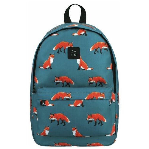 Школьный рюкзак для девочки, женский городской рюкзак Zain 379 (лисы бирюзовый фон)