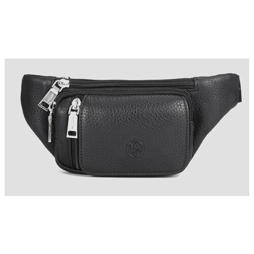 Сумка поясная H.T. 1983.8, фактура зернистая, черная