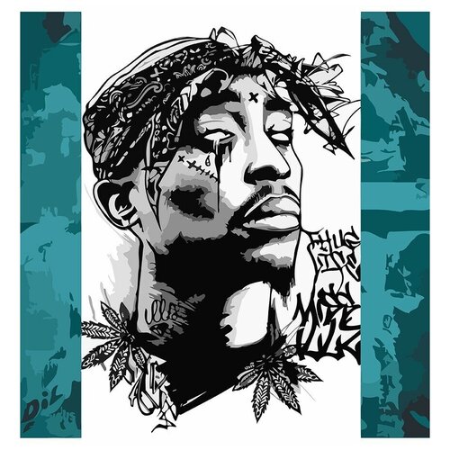 Картина по номерам на холсте Музыка 2pac Тупак Шакур - 6289 В 30x40