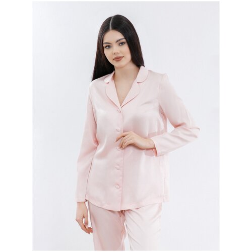 фото Рубашка impresa, длинный рукав, без карманов, размер 42, розовый