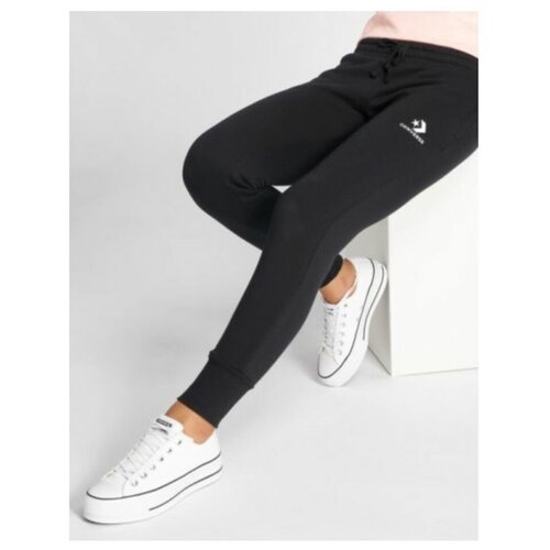 фото Брюки женские converse star chevron emb signature pant 10008821001 на завязках черные (s)