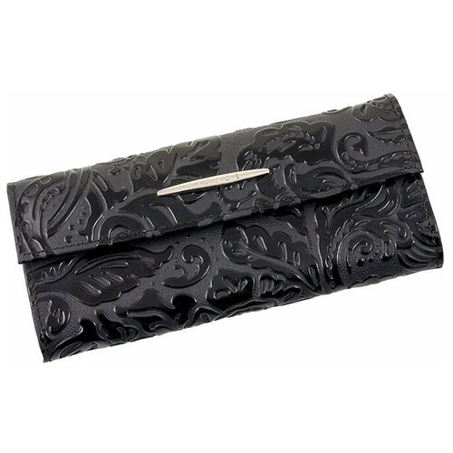 фото Кошелек женский из натуральной кожи, маленький бумажник для денег, портмоне на каждый день черный cro-x-66-129 premier+urb