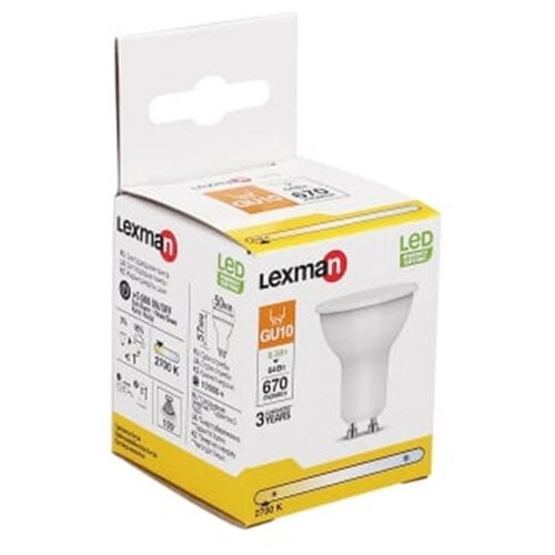 фото Лампа светодиодная lexman gu10 220 в 8.3 вт матовая 670 лм, тёплый белый свет