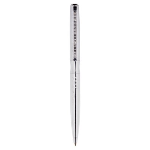 Ручка шариковая Delucci синяя, 1.0 мм, серебряный цвет корпуса
