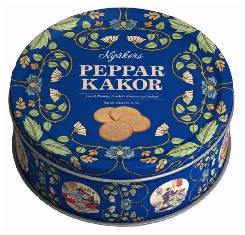 фото Имбирное печенье Nyakers "Original" в синей подарочной жестяной банке, 400г