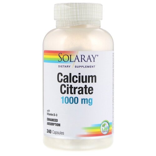 Solaray Calcium Citrate (Цитрат кальция) 1000 мг 240 капсул