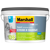 Краска для кухни и ванной латексная Marshall матовая база BW 2,5 л.