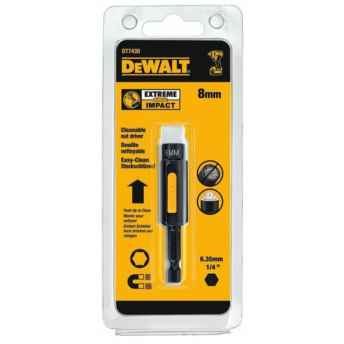 Магнитная головка DeWalt Easy Clean ударная 8 мм 1/4