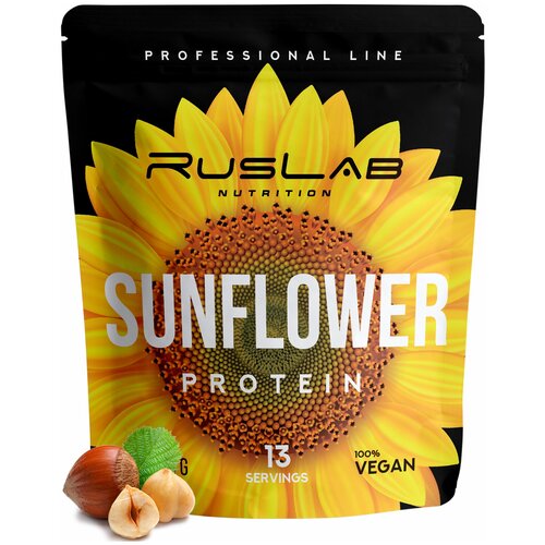 фото Sunflower protein-протеин подсолнечный,растительный протеин,веганский протеин,без гмо (416гр),вкус лесной орех ruslabnutrition