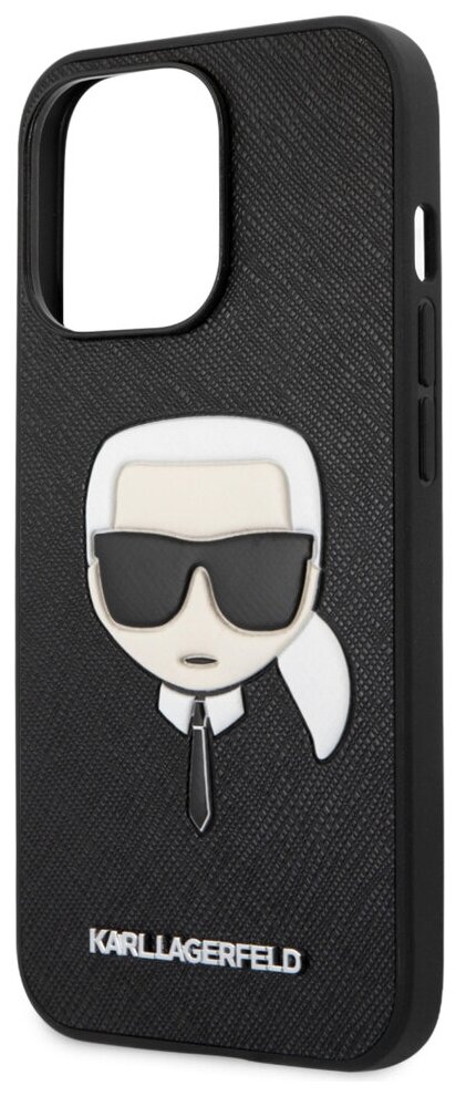 Lagerfeld для iPhone 13 Pro чехол PU Saffiano Karl's Head Hard Black